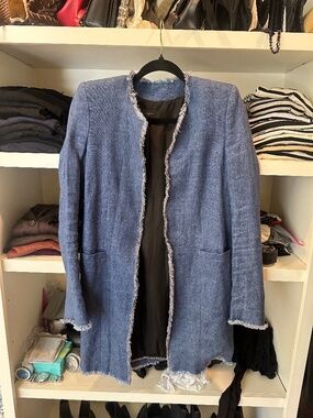 Joseph Jean jacket with fringed trim